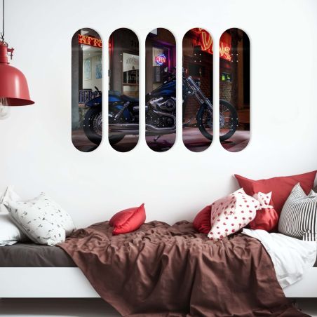 Skate Board original, décoration murale, Night Bike Skate Board original, décoration murale, Night Bike