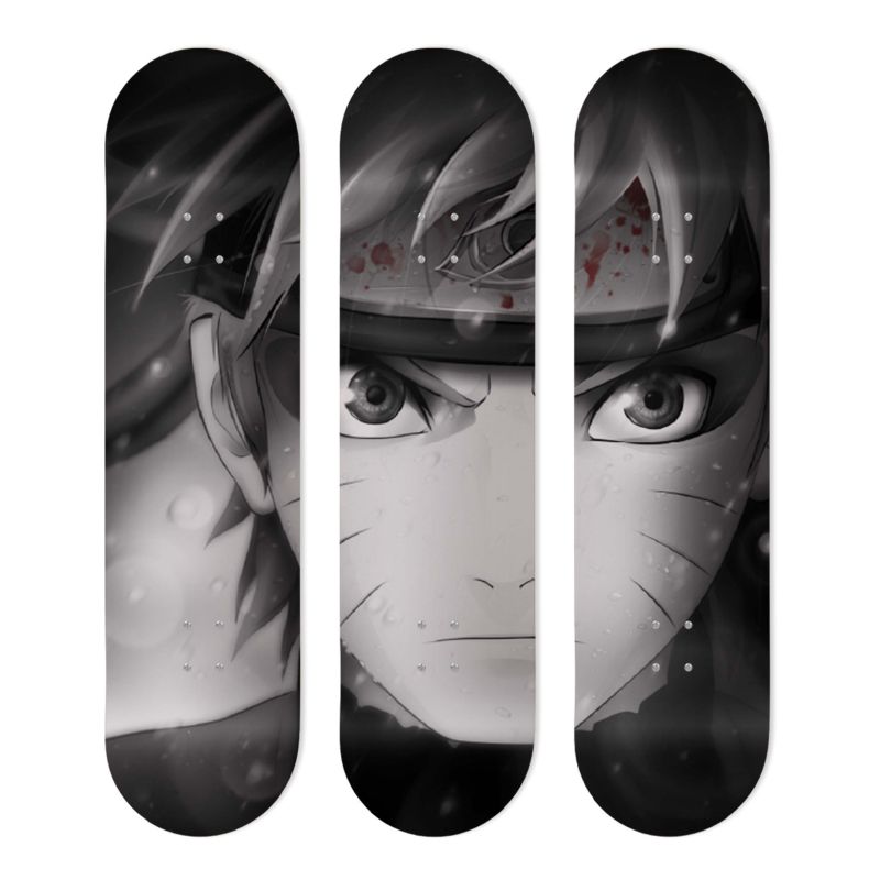 Déco Skate Board, Art, Naruto, Noir et Blanc Déco Skate Board, Art, Naruto, Noir et Blanc