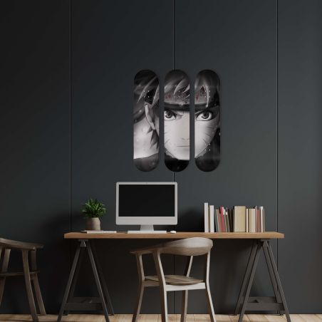 Déco Skate Board, Art, Naruto, Noir et Blanc
