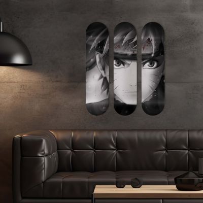 Déco Skate Board, Art, Naruto, Noir et Blanc
