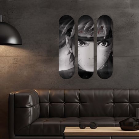 Déco Skate Board, Art, Naruto, Noir et Blanc Déco Skate Board, Art, Naruto, Noir et Blanc