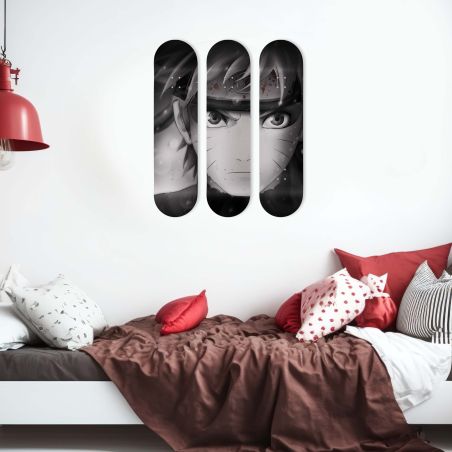 Déco Skate Board, Art, Naruto, Noir et Blanc Déco Skate Board, Art, Naruto, Noir et Blanc