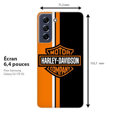 Coque case protection téléphone, pour Samsung Galaxy, Harley Davidson Orange