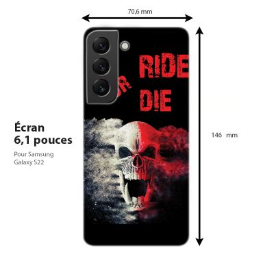 Coque de téléphone, Ride avec Samsung Galaxy, Skull
