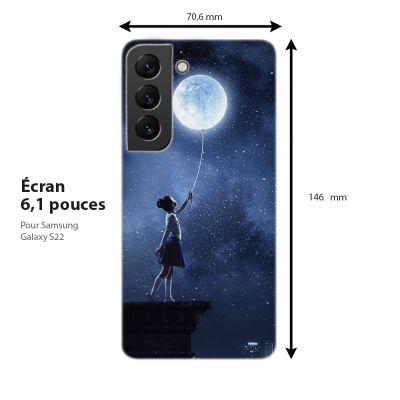 Coque pour téléphone gamme Samsung Galaxy, Lune