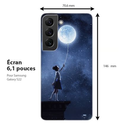 Coque pour téléphone gamme Samsung Galaxy, Lune