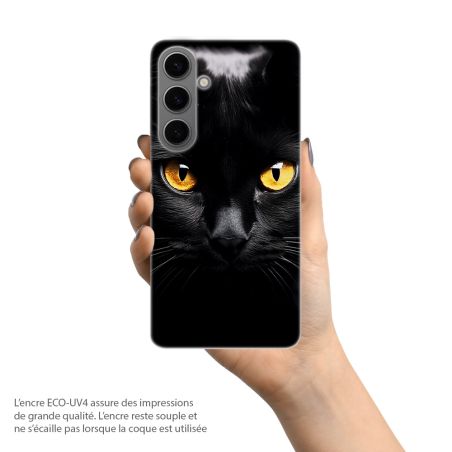 Coque téléphone souple pour Samsung Galaxy, Regard Félin