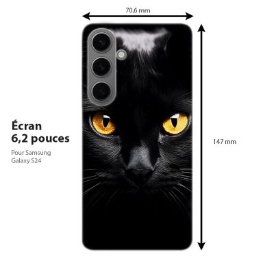 Coque téléphone souple pour Samsung Galaxy, Regard Félin