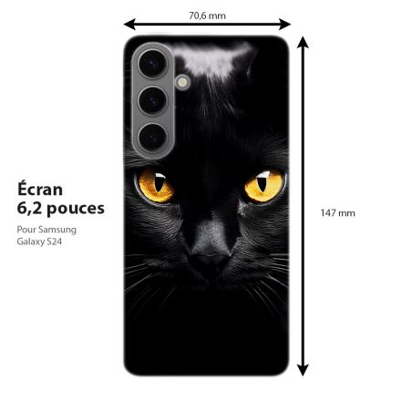 Coque téléphone souple pour Samsung Galaxy, Regard Félin