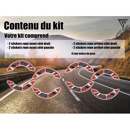 Kit  Stickers jante moto Honda