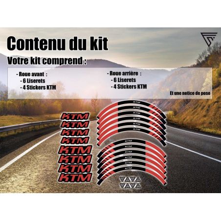 Kit Autocollants jantes moto KTM Kit Autocollants jantes moto KTM