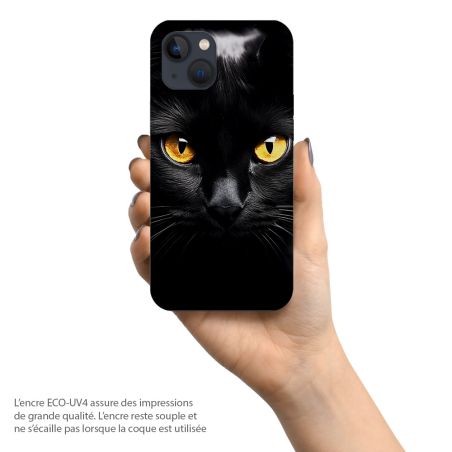 Coque téléphone souple pour Apple iPhone, Regard Félin
