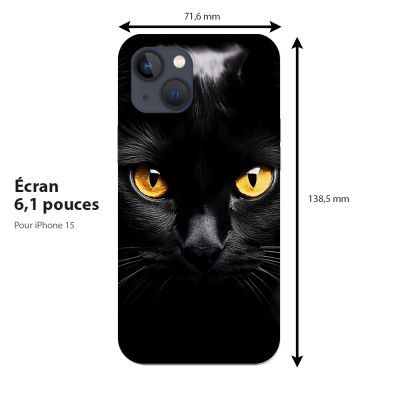 Coque téléphone souple pour Apple iPhone, Regard Félin