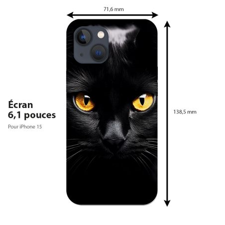 Coque téléphone souple pour Apple iPhone, Regard Félin