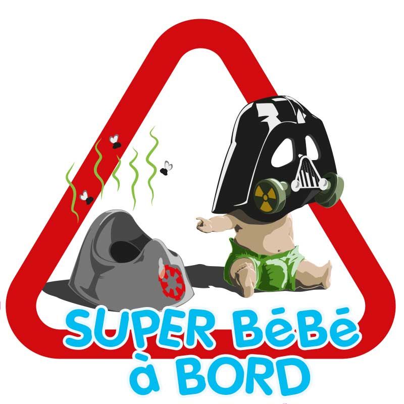 Autcollant Super bébé à bord Dark Vadehors