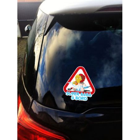 Adesivo Auto Bebè A Bordo Supereroe – Sticker Per Auto Bébé à Bord, Resistente UV E Impermeabile, Facile Da Applicare, Regalo Per NeoGenitori