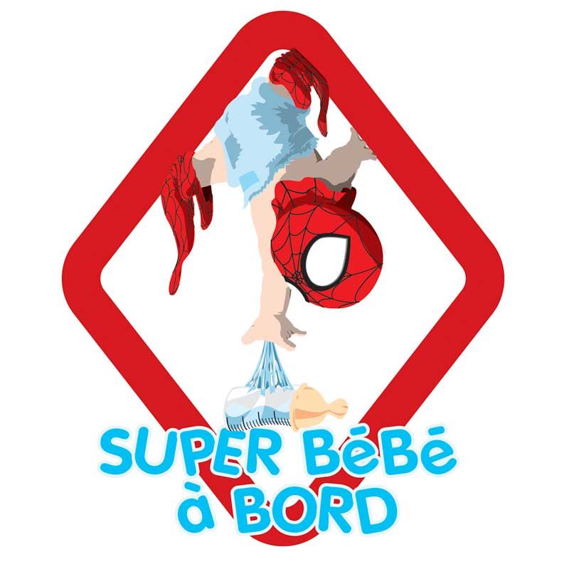Stickers Bébé à Bord Spiderbabyman Stickers Bébé à Bord Spiderbabyman