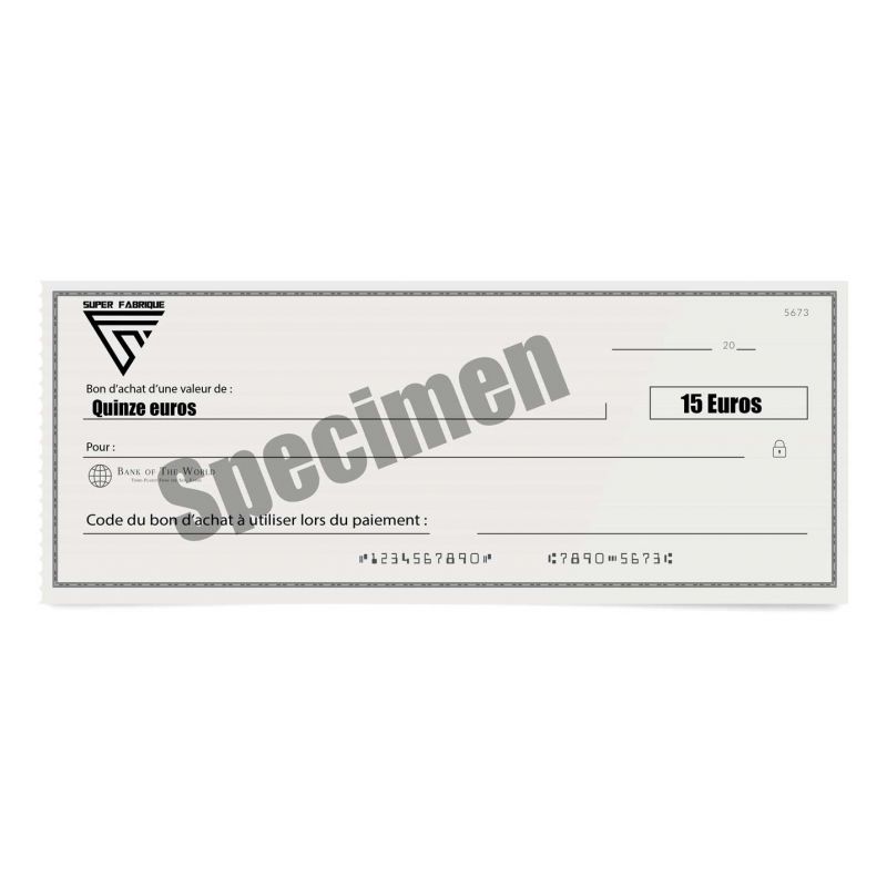 Chèque cadeau 15 Euros