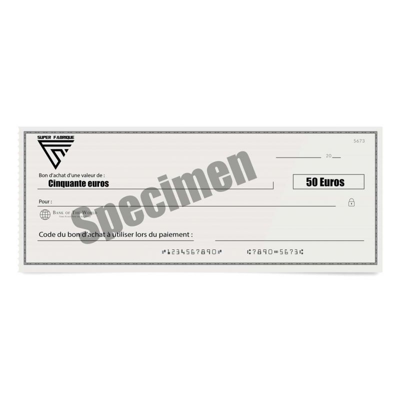 Chèque cadeau 50 Euros