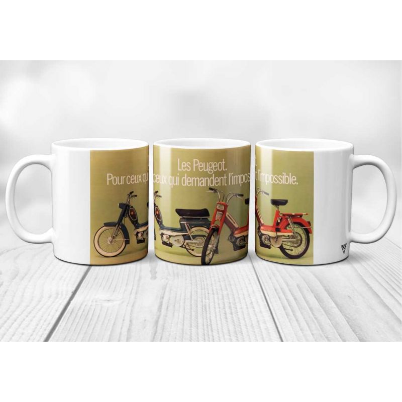 Tazza In Ceramica Mobylette Humour – Stampata In Francia – 8x9 Cm – Lavastoviglie E Microonde