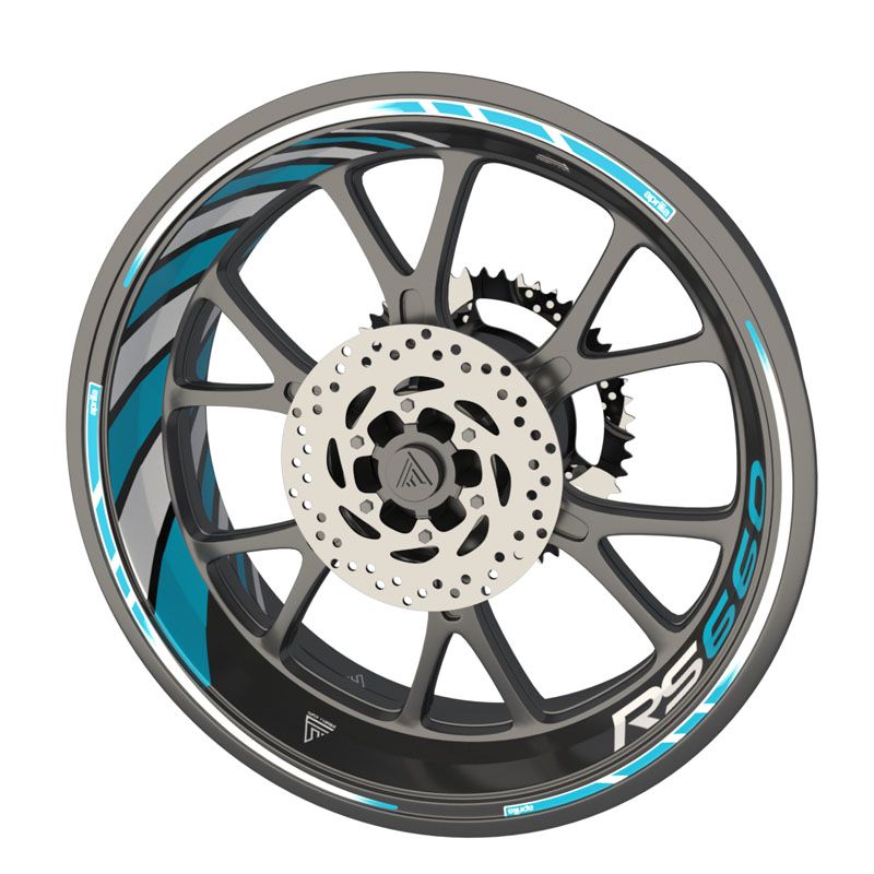 Kit de deco autocollant pour jante de moto Aprilia RS 660 Azur