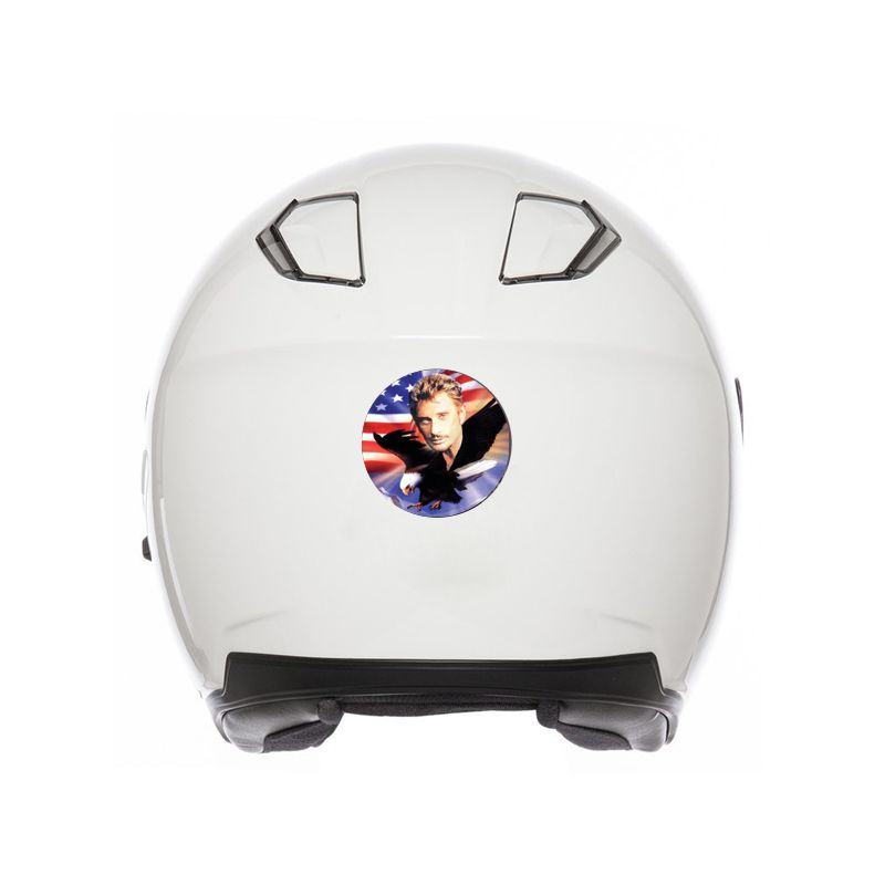 Adesivi Riflettenti Per Casco Moto Johnny Hallyday - Conformi Normative, 7,5x7,5cm