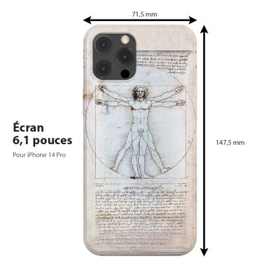 Coque, étui pour Apple iPhone, De Vinci, l'Homme de Vitruve