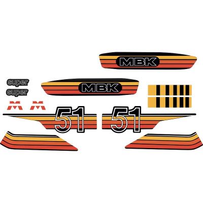 Pack autocollants MBK 51Jaune