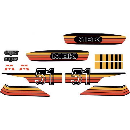 Pack autocollants MBK 51Jaune