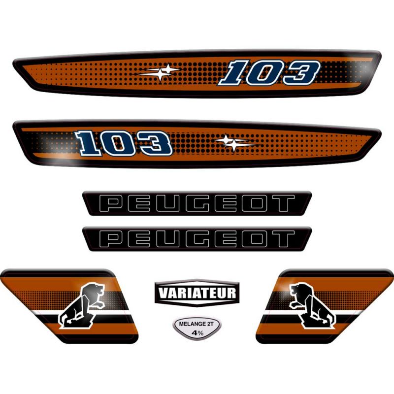 Kit déco Stickers Peugeot 103 SP Cuivre Kit déco Stickers Peugeot 103 SP Cuivre