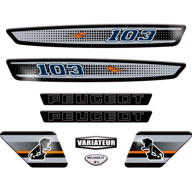 Kit déco Stickers Peugeot 103 SP Gris clair Kit déco Stickers Peugeot 103 SP Gris clair