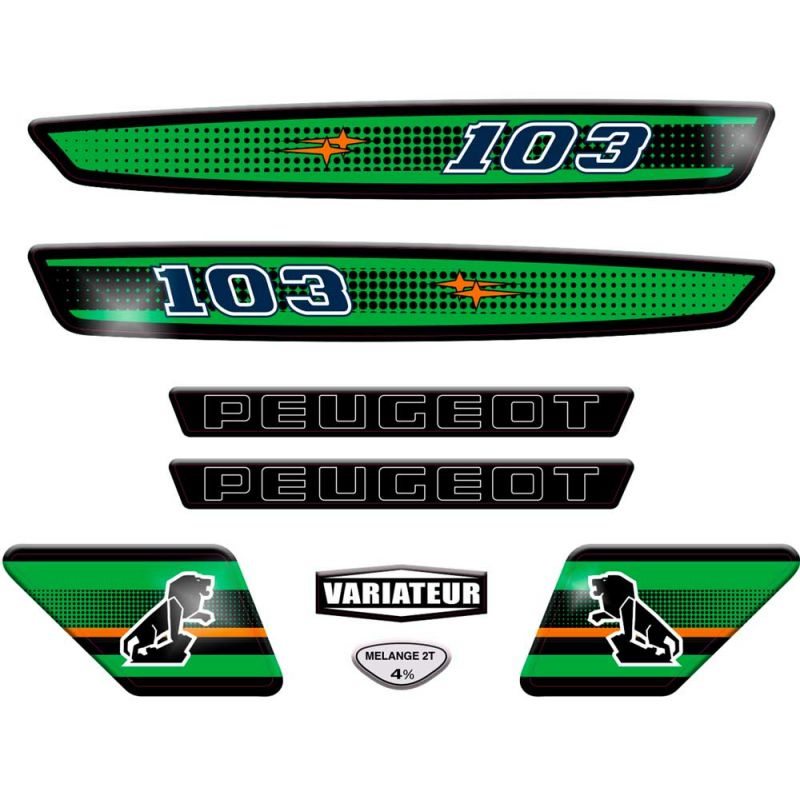 Kit déco Stickers Peugeot 103 SP Vert Kit déco Stickers Peugeot 103 SP Vert
