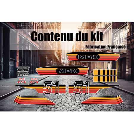 Pack autocollants MBK 51Jaune
