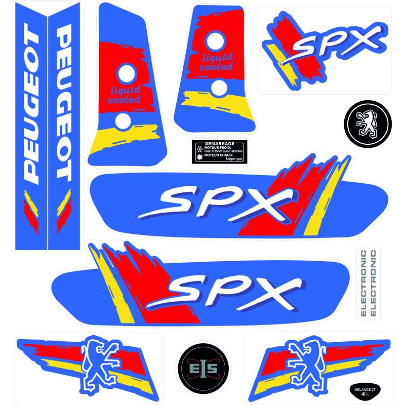 Kit Déco Peugeot 103 SPX Bleu et Rouge