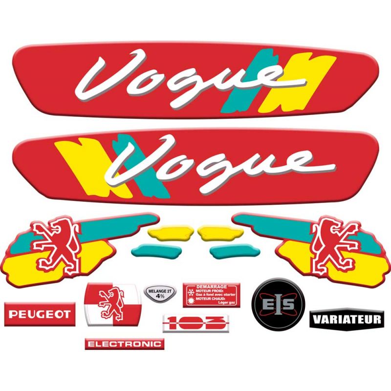 Pack stickers Peugeot 103 Vogue Rouge