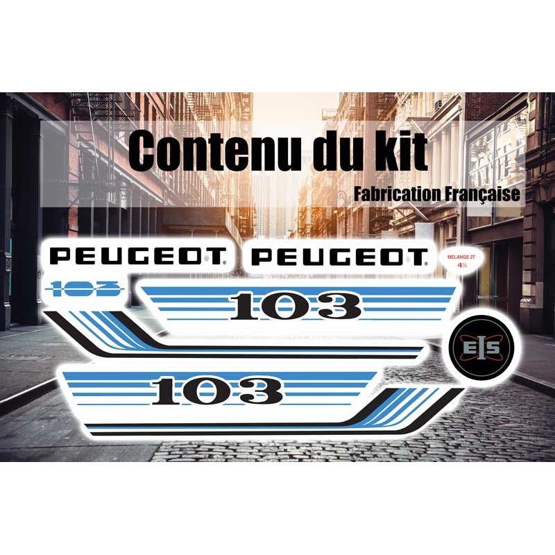 Kit déco Stickers Peugeot 103 Vogue PH2 Bleu