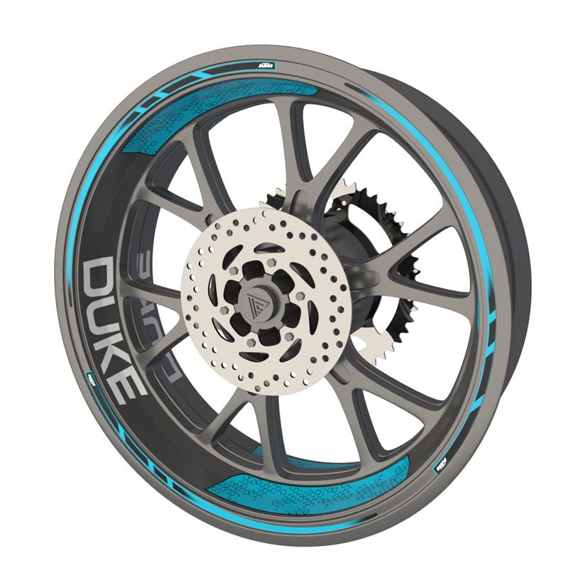 Pack deco jantes moto KTM 690 Duke Bleu clair