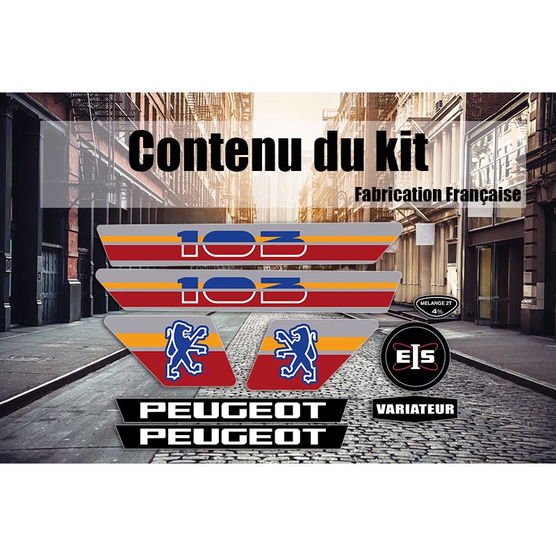 Kit déco Peugeot 103 MVL Bleu Orange