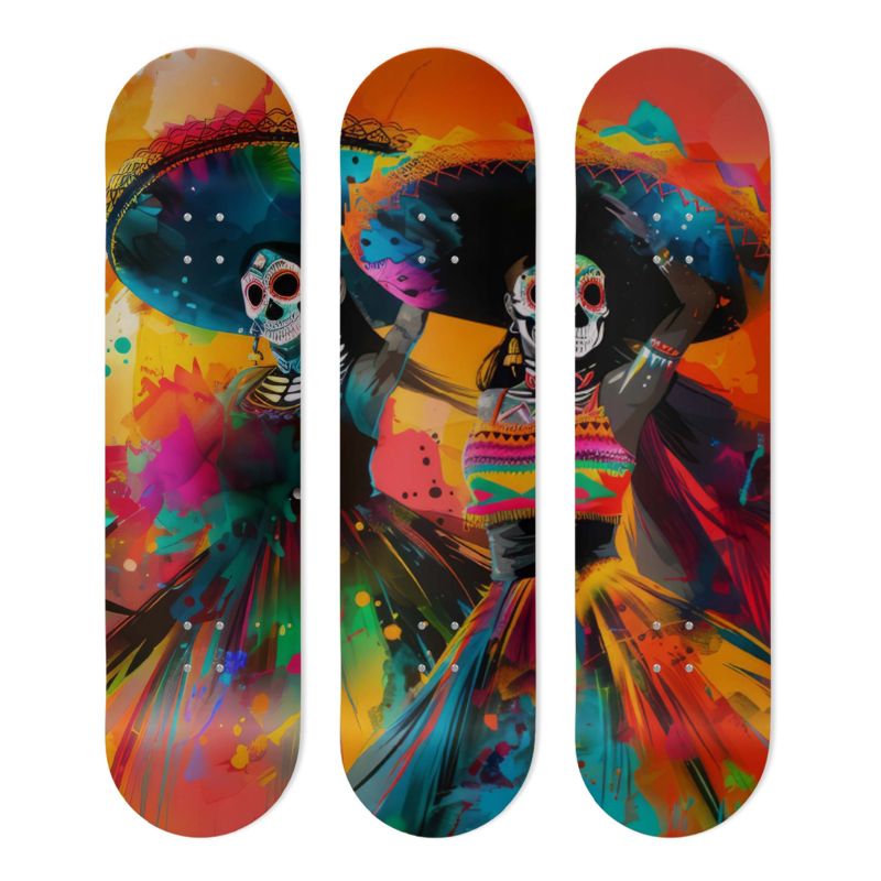 Tradition mexicaine Calaveras, planches de skate board de décoration Tradition mexicaine Calaveras, planches de skate board de décoration