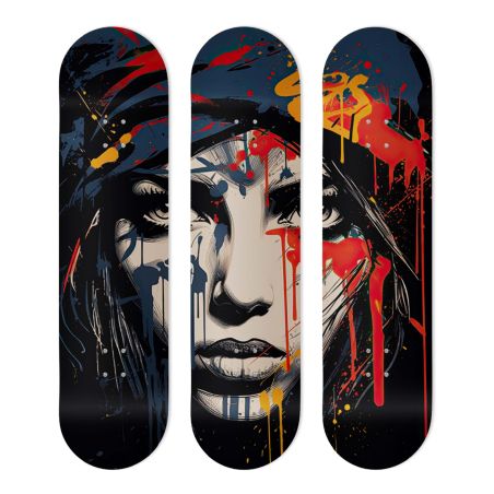 Déco Skate Board, Art, Visage