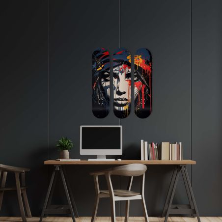 Déco Skate Board, Art, Visage Déco Skate Board, Art, Visage