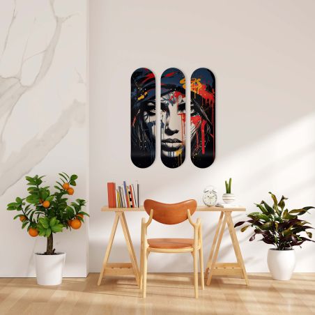 Déco Skate Board, Art, Visage Déco Skate Board, Art, Visage
