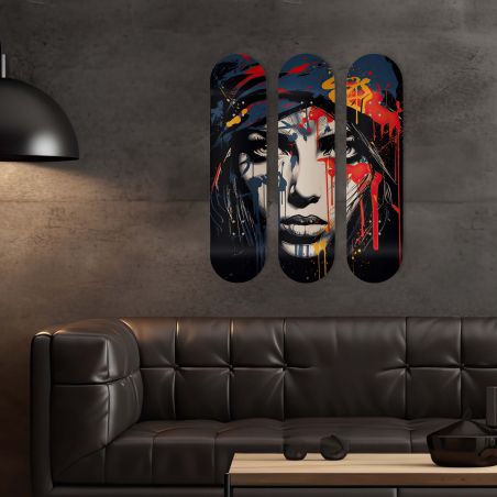 Déco Skate Board, Art, Visage Déco Skate Board, Art, Visage