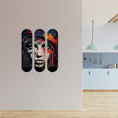 Déco Skate Board, Art, Visage