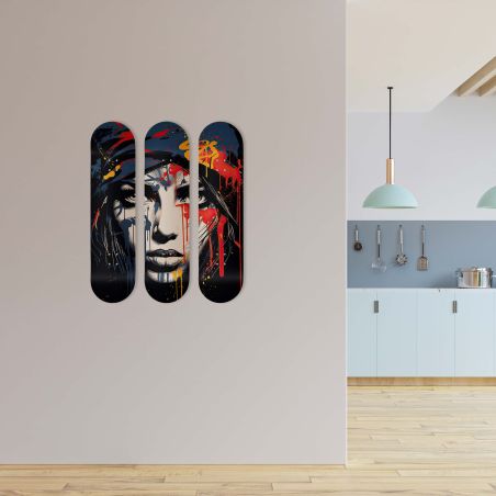 Déco Skate Board, Art, Visage Déco Skate Board, Art, Visage