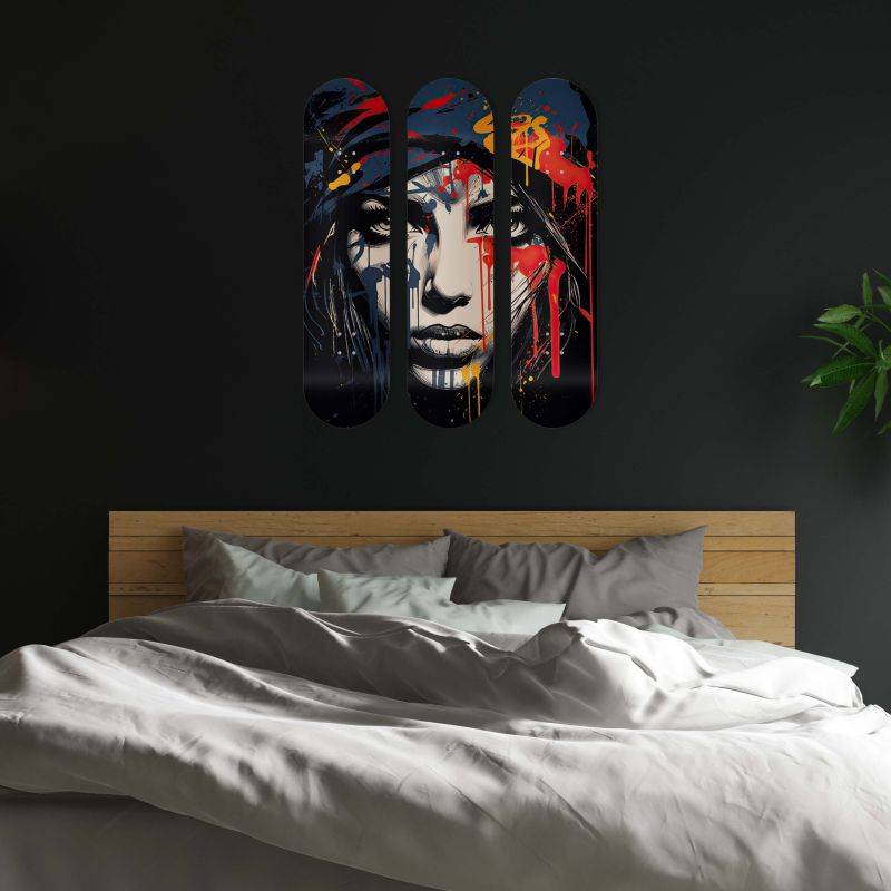 Déco Skate Board, Art, Visage Déco Skate Board, Art, Visage
