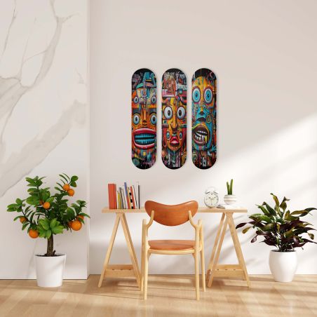 Skate Board pour décoration murale originale, Faces of the Digital Jungle Skate Board pour décoration murale originale, Faces of the Digital Jungle