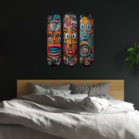 Skate Board pour décoration murale originale, Faces of the Digital Jungle Skate Board pour décoration murale originale, Faces of the Digital Jungle