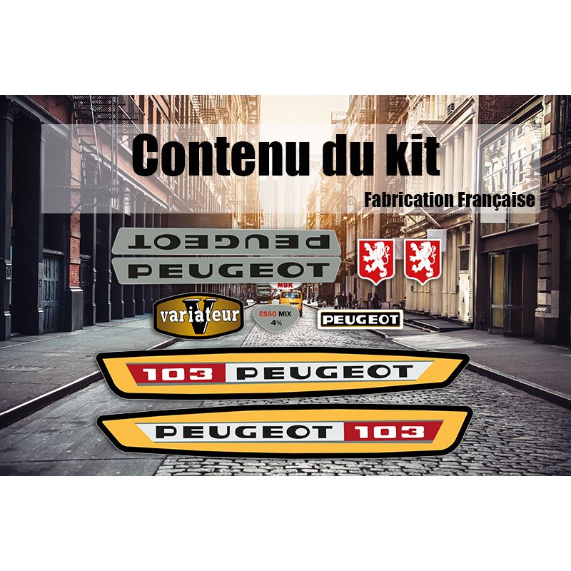 Kit déco Stickers Peugeot 103 VS Jaune