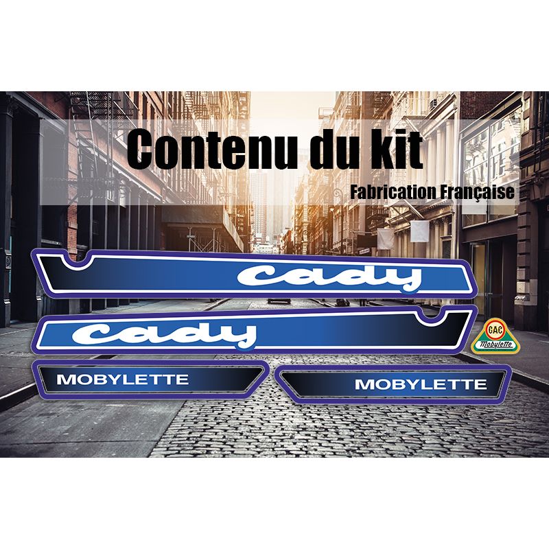 Kit Déco stickers MBK Mobylette CADY Noir Bleu Kit Déco stickers MBK Mobylette CADY Noir Bleu